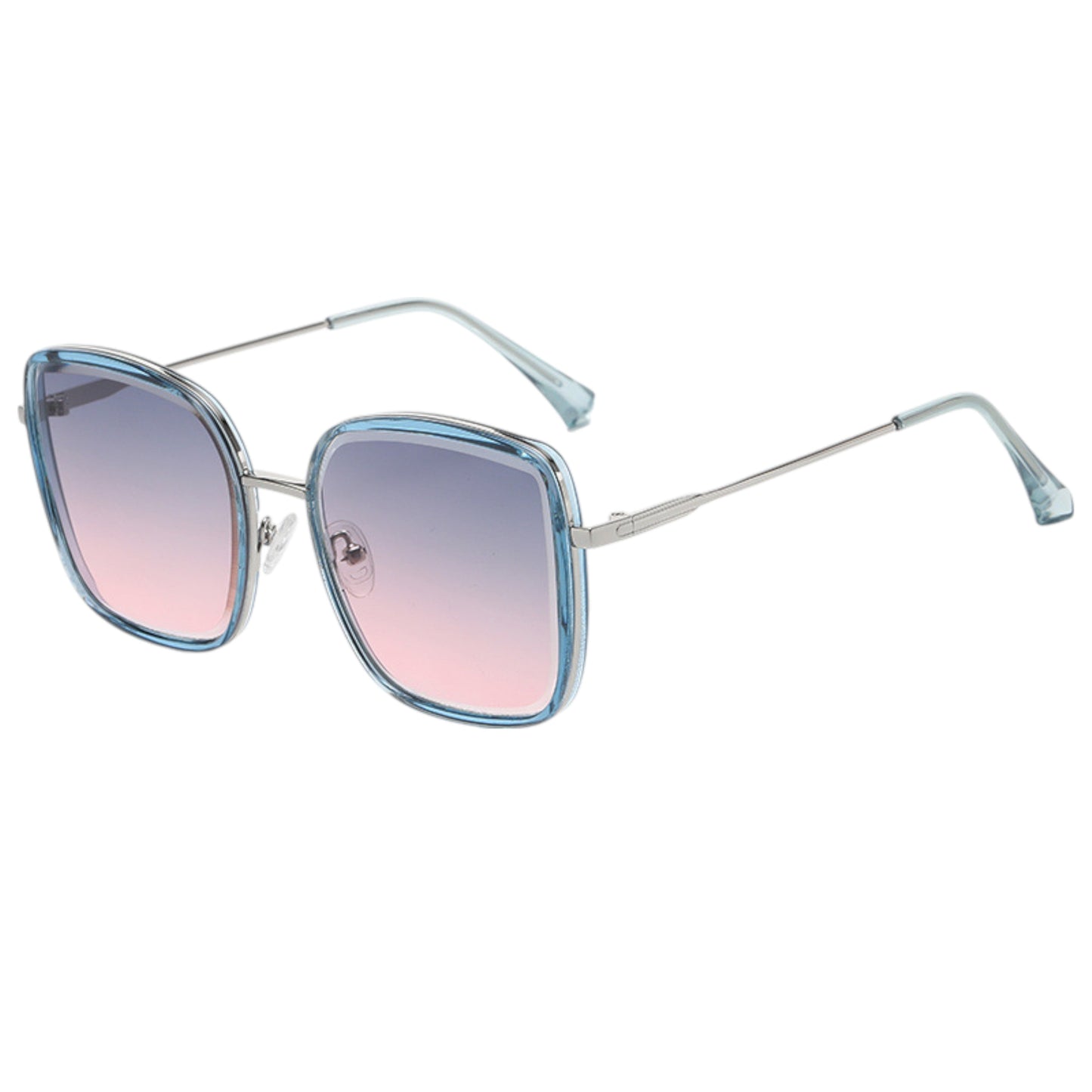 Anna-Kaci Women's Minimalist Square Frame Sunglasses with Slim Metal Arms and Flat Top Bridge Design for Everyday Wear