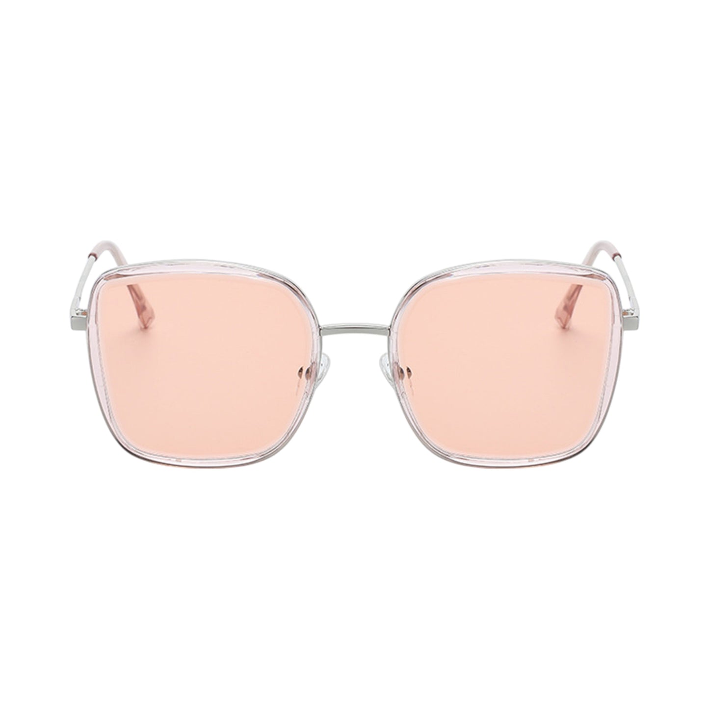 Anna-Kaci Women's Minimalist Square Frame Sunglasses with Slim Metal Arms and Flat Top Bridge Design for Everyday Wear