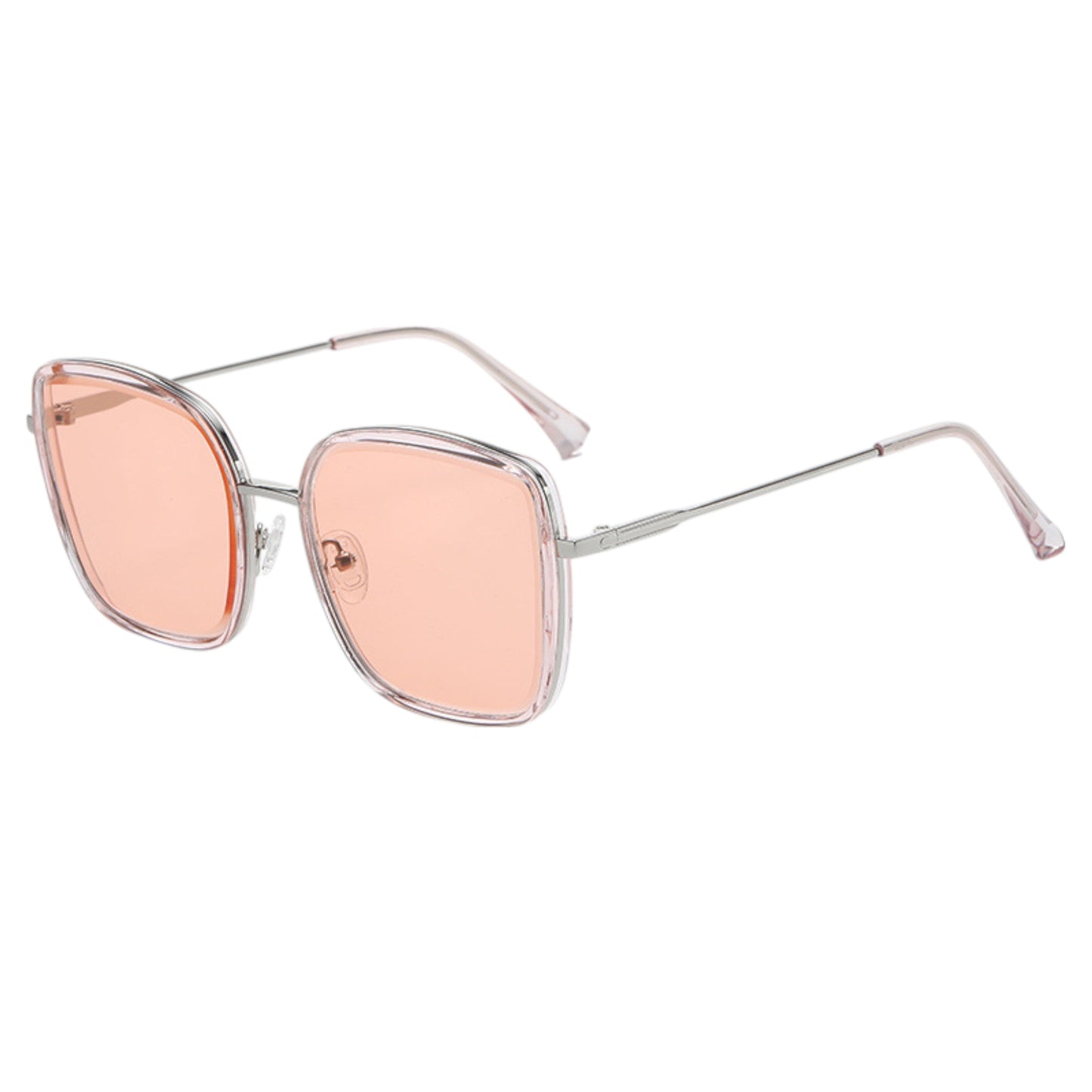 Anna-Kaci Women's Minimalist Square Frame Sunglasses with Slim Metal Arms and Flat Top Bridge Design for Everyday Wear