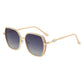 Anna-Kaci Women's Oversized Square Sunglasses with Dual Layer Frame and Gold Temple Accent UV400 Dark Lenses