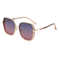 Anna-Kaci Women's Oversized Square Sunglasses with Dual Layer Frame and Gold Temple Accent UV400 Dark Lenses