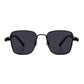 Anna-Kaci Unisex Geometric Square Sunglasses with Metal Frame and Industrial Side Bar Detailing