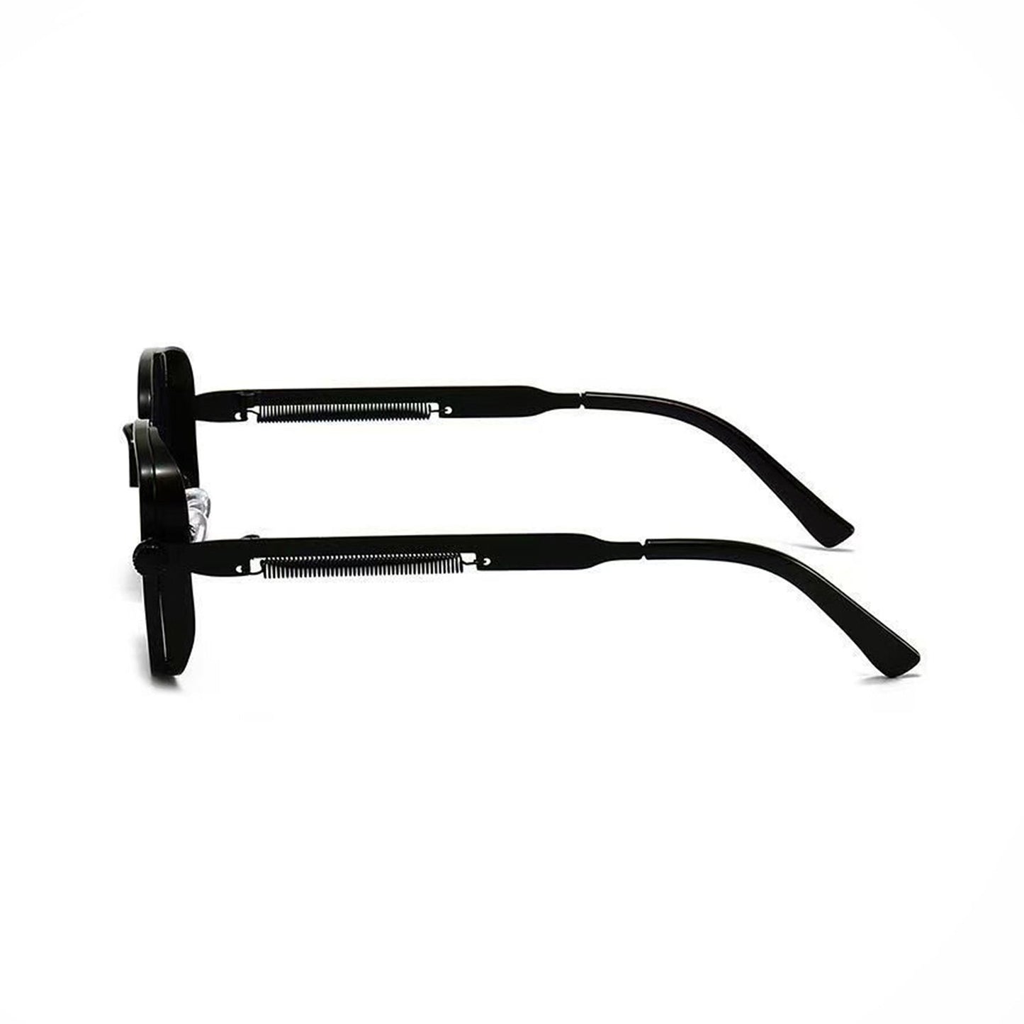 Anna-Kaci Unisex Geometric Square Sunglasses with Metal Frame and Industrial Side Bar Detailing