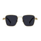 Anna-Kaci Unisex Geometric Square Sunglasses with Metal Frame and Industrial Side Bar Detailing