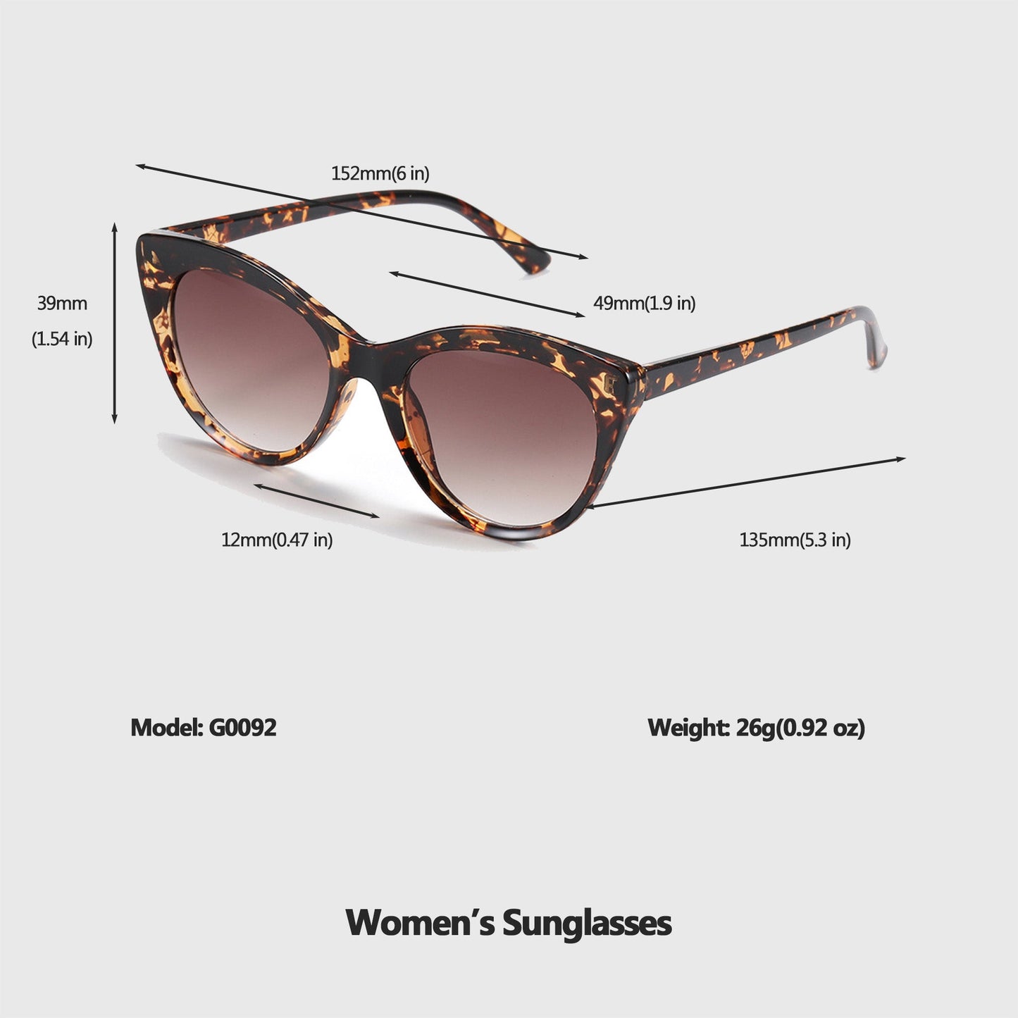 Anna-Kaci Cat-Eye Polarized Sunglasses