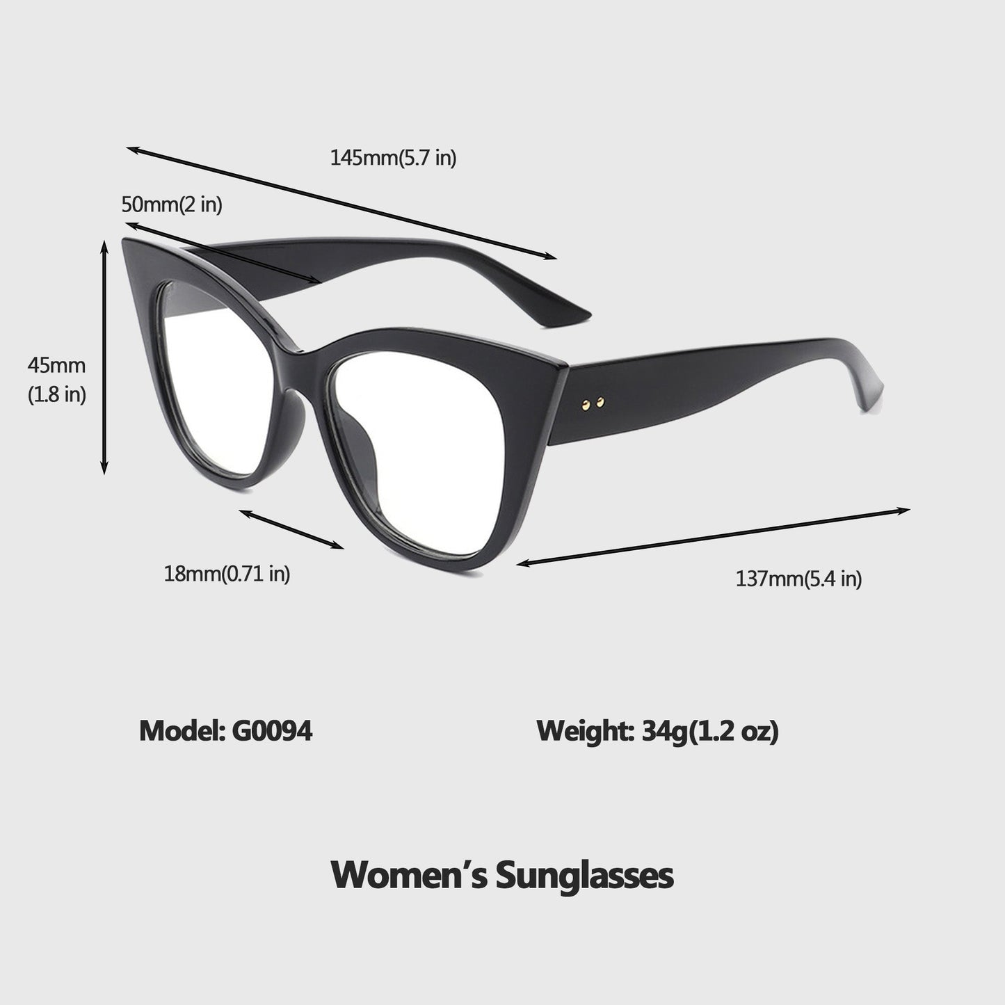 Anna-Kaci Chic Cat-Eye Polarized Sunglasses