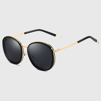 Anna-Kaci Women's Retro Round Metal & PC Polarized Sunglasses