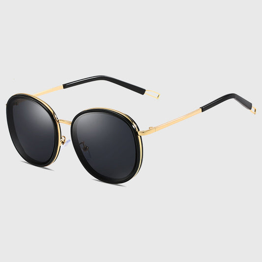 Anna-Kaci Women's Retro Round Metal & PC Polarized Sunglasses