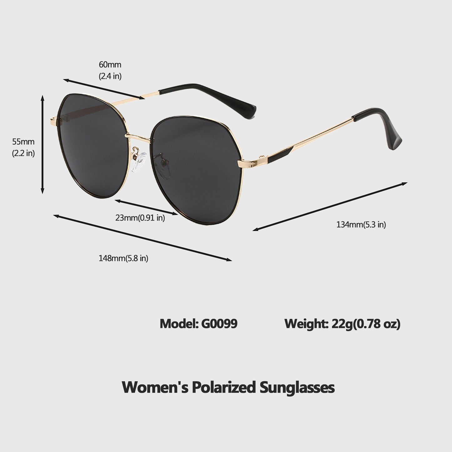 Anna-Kaci Women's Polarized Aviator Sunglasses Gradient