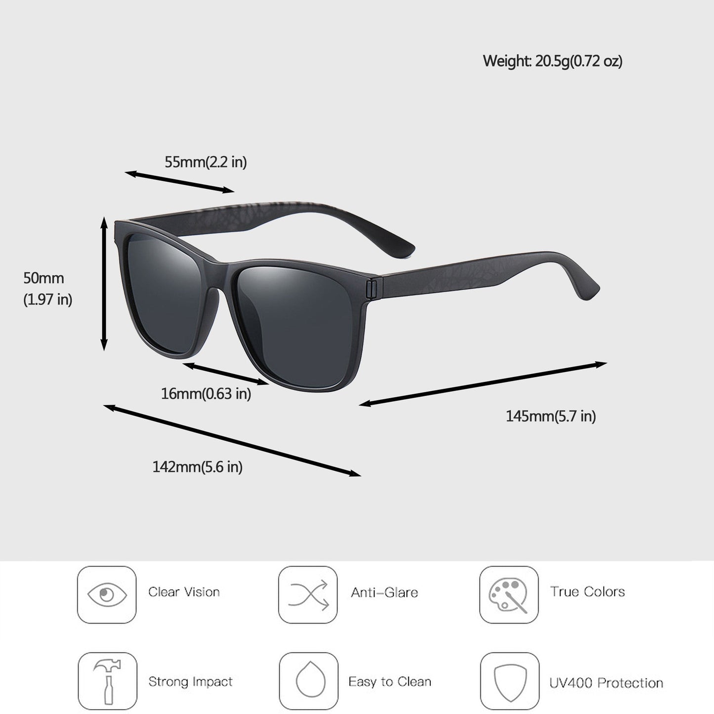 Anna-Kaci Men's Polarized TR Frame Sunglasses for Outdoor Activities