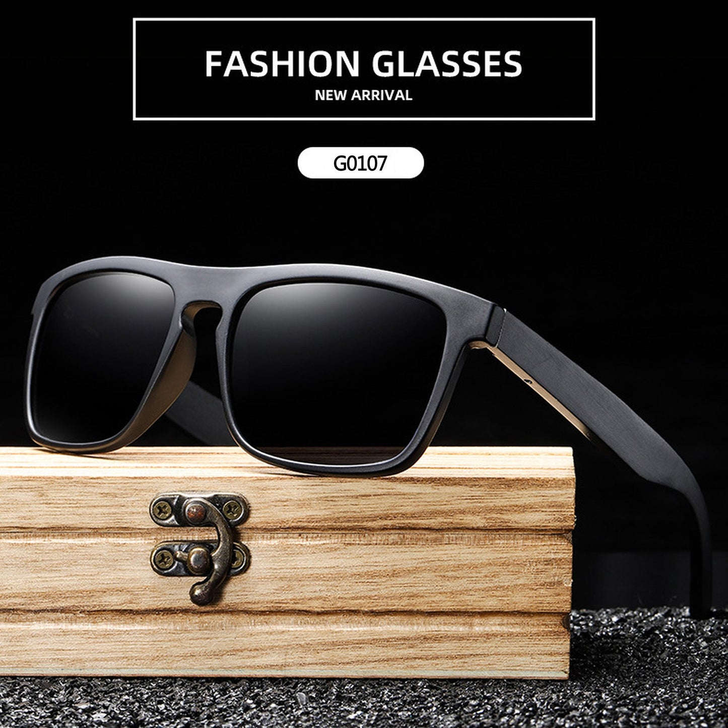 Anna-Kaci Men's Wooden Frame Polarized Sunglasses-UV400 Protection