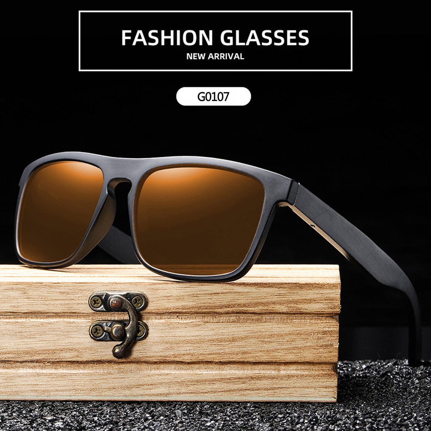 Anna-Kaci Men's Wooden Frame Polarized Sunglasses-UV400 Protection