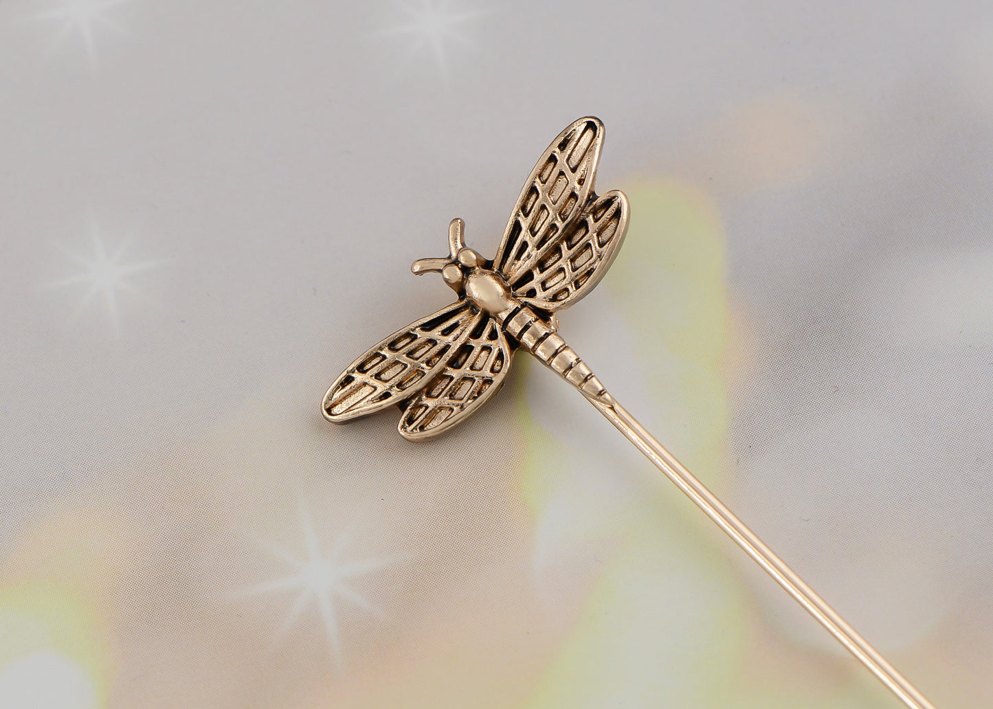 Alilang Vintage Gold Tone Star Bat Butterfly Shaped Hat Pin Textured Embossed Design