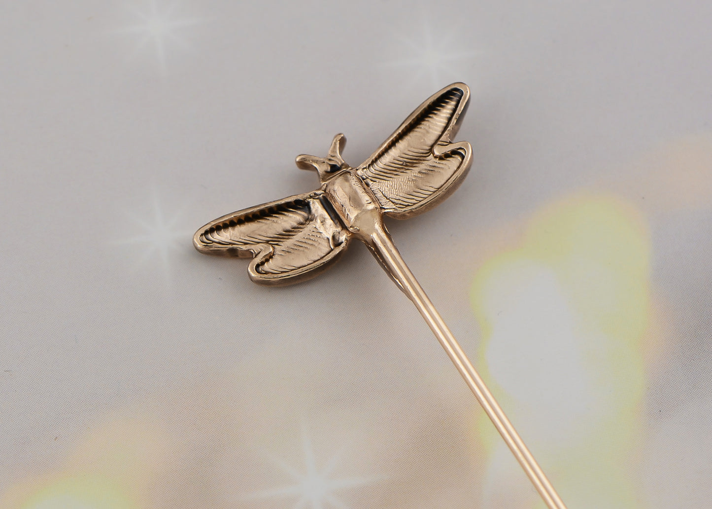 Alilang Vintage Gold Tone Star Bat Butterfly Shaped Hat Pin Textured Embossed Design