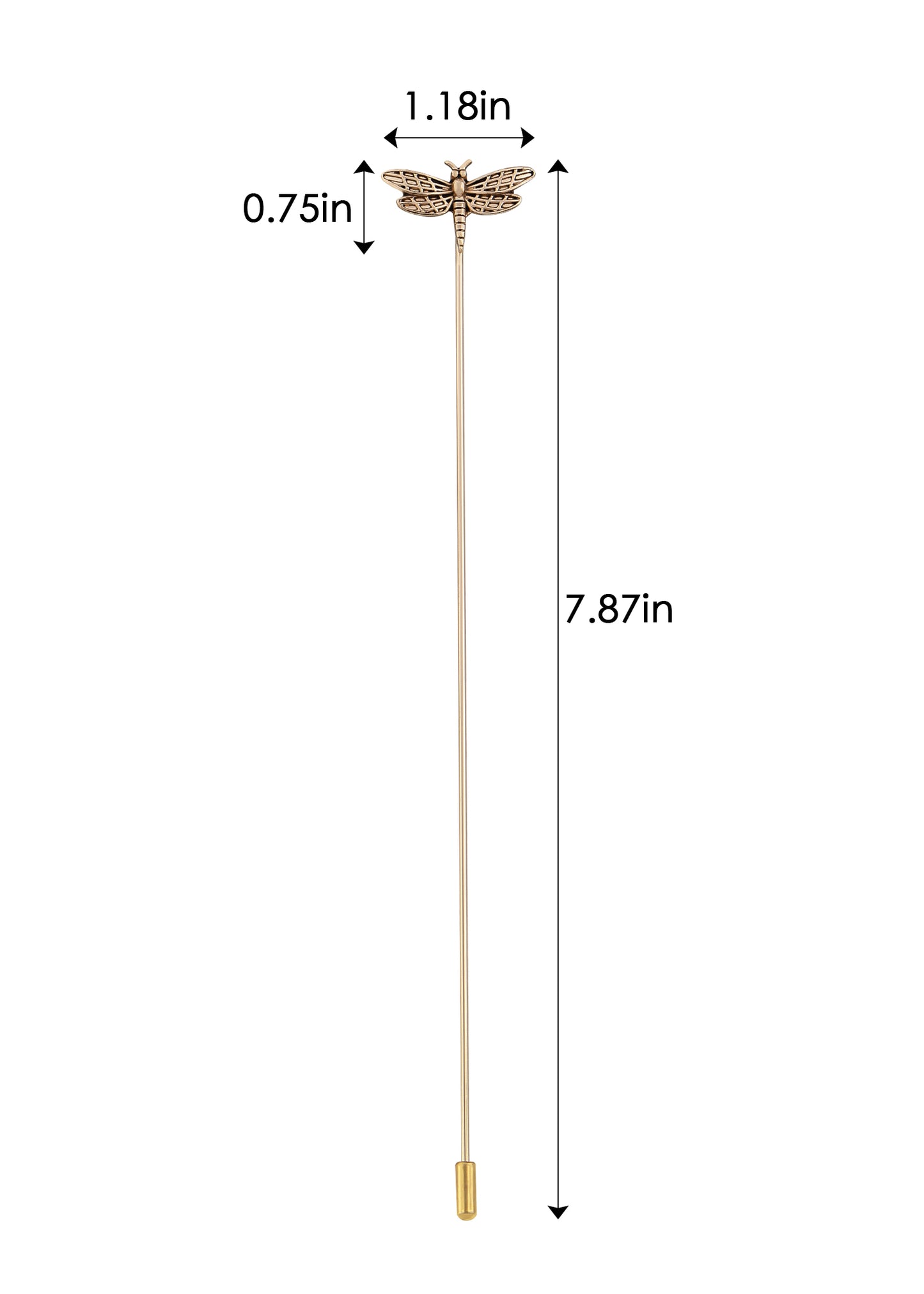 Alilang Vintage Gold Tone Star Bat Butterfly Shaped Hat Pin Textured Embossed Design