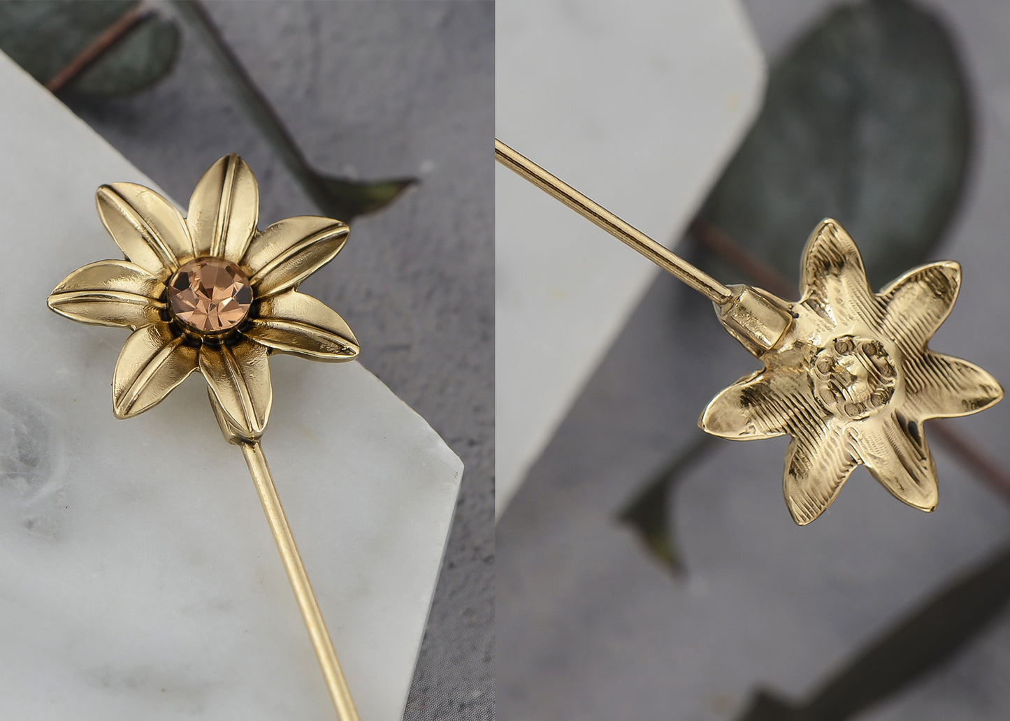 Alilang Women's Elegant Vintage Hat Pin Bendable Long Needle Lapel Pins Brooches on Hair Hat Scarf