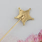 Alilang Vintage Gold Tone Star Bat Butterfly Shaped Hat Pin Textured Embossed Design