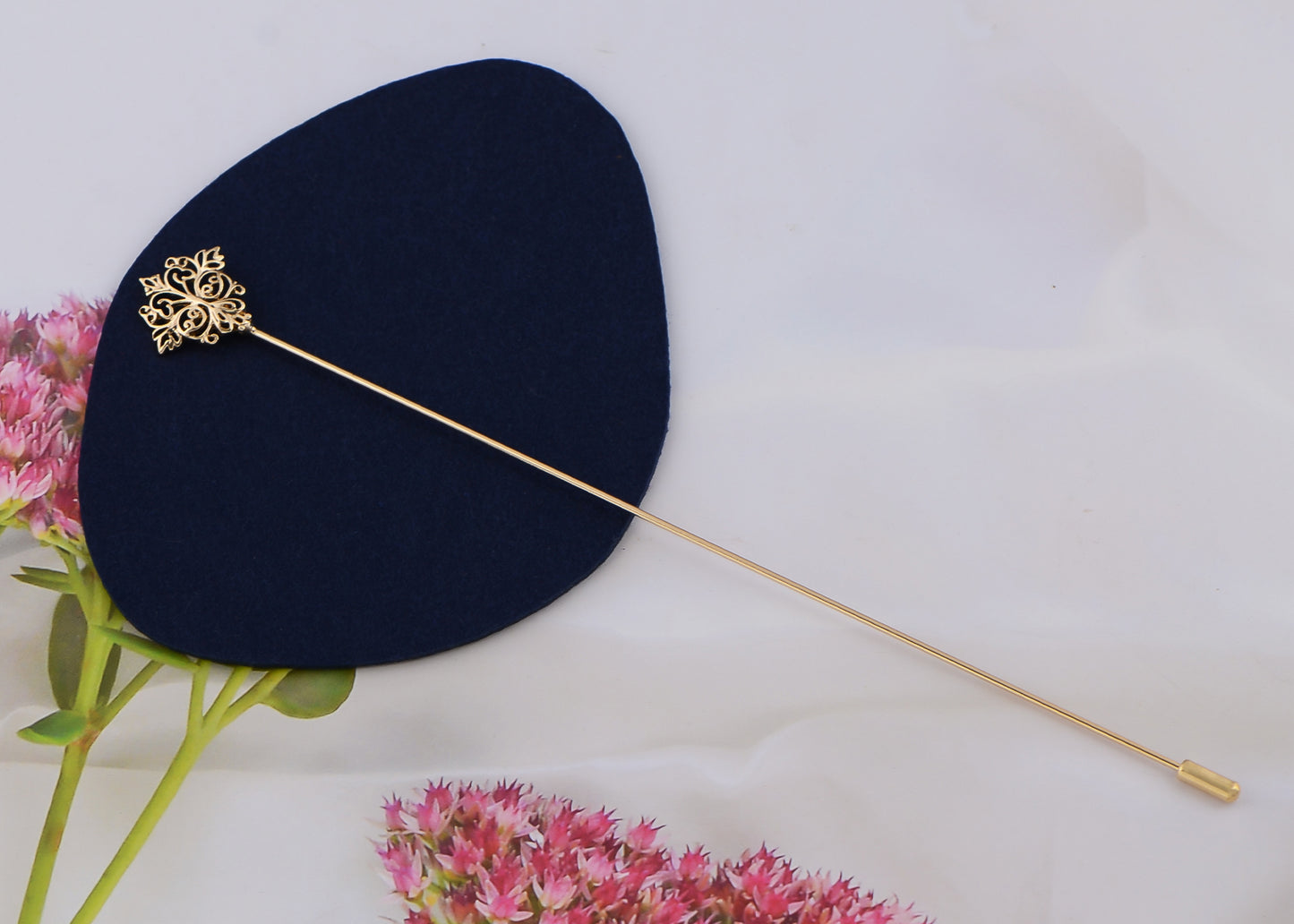 Alilang Vintage Gold Tone Star Bat Butterfly Shaped Hat Pin Textured Embossed Design