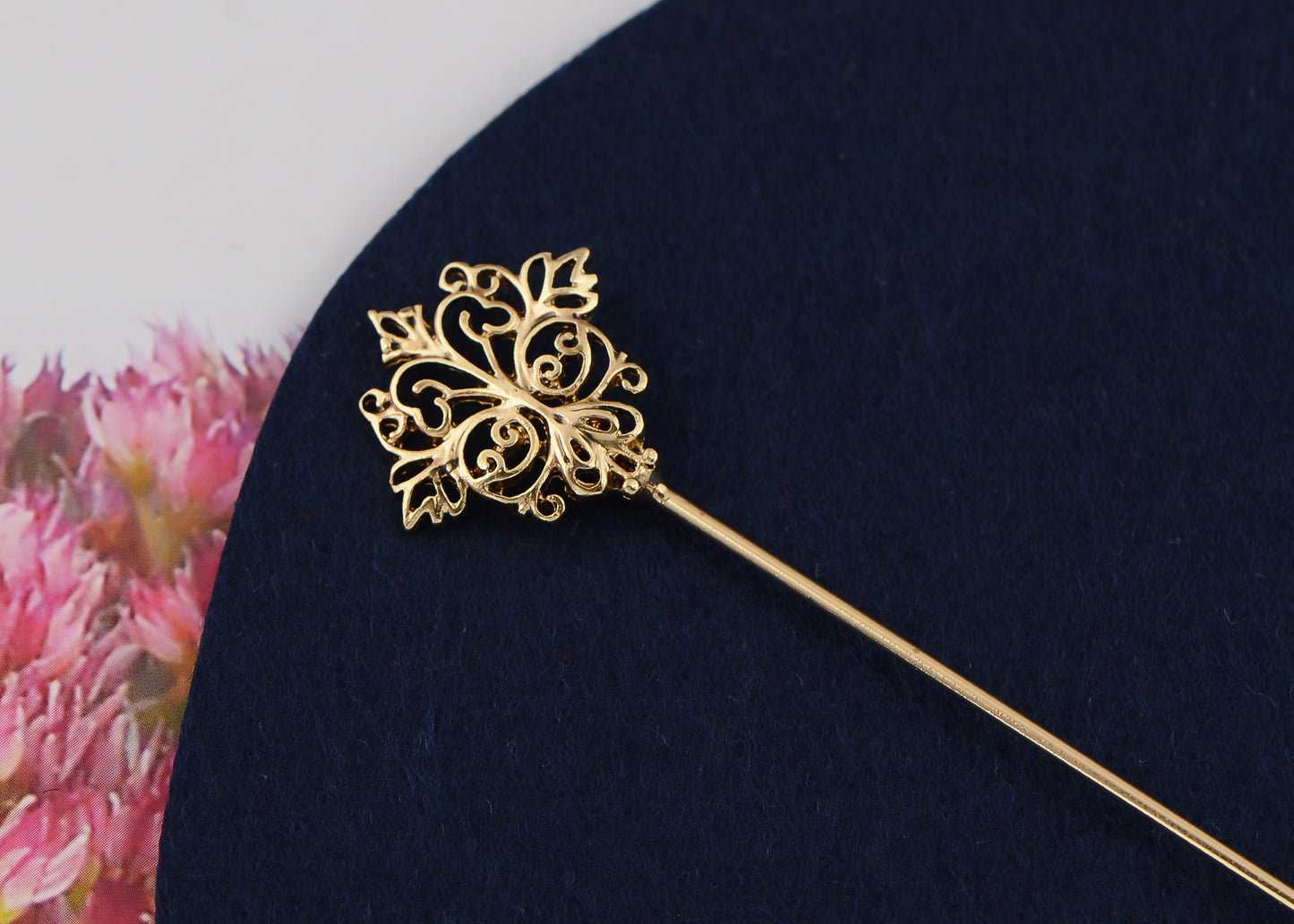 Alilang Vintage Gold Tone Star Bat Butterfly Shaped Hat Pin Textured Embossed Design