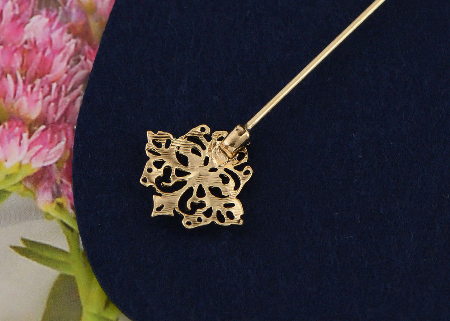 Alilang Vintage Gold Tone Star Bat Butterfly Shaped Hat Pin Textured Embossed Design