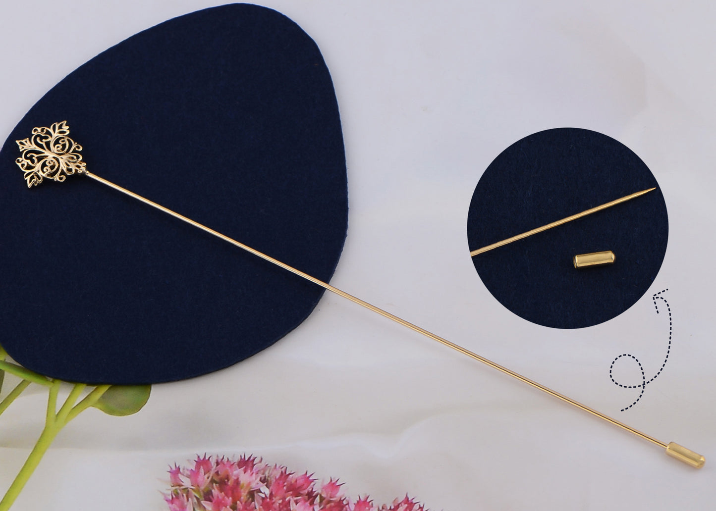 Alilang Vintage Gold Tone Star Bat Butterfly Shaped Hat Pin Textured Embossed Design