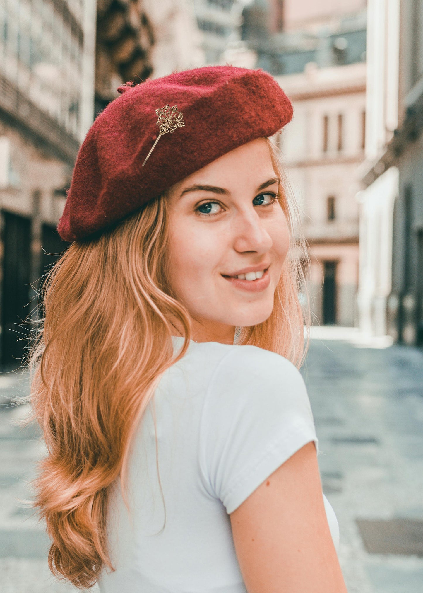 Alilang Vintage Gold Tone Star Bat Butterfly Shaped Hat Pin Textured Embossed Design