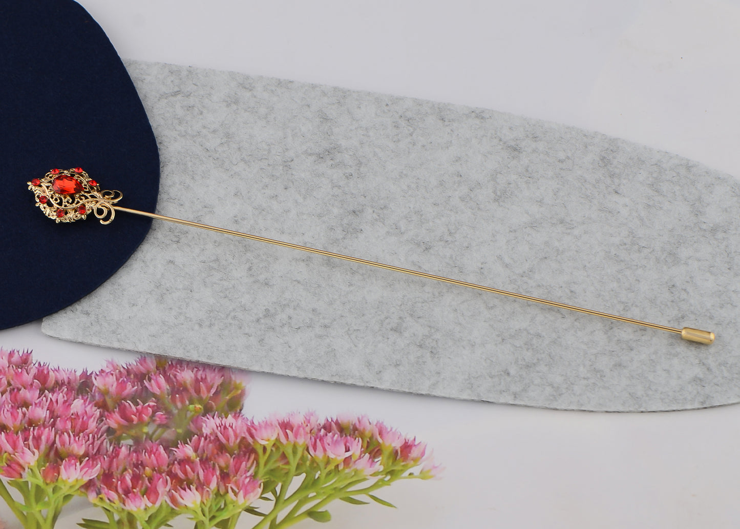 Alilang Women's Elegant Vintage Hat Pin Bendable Long Needle Lapel Pins Brooches on Hair Hat Scarf