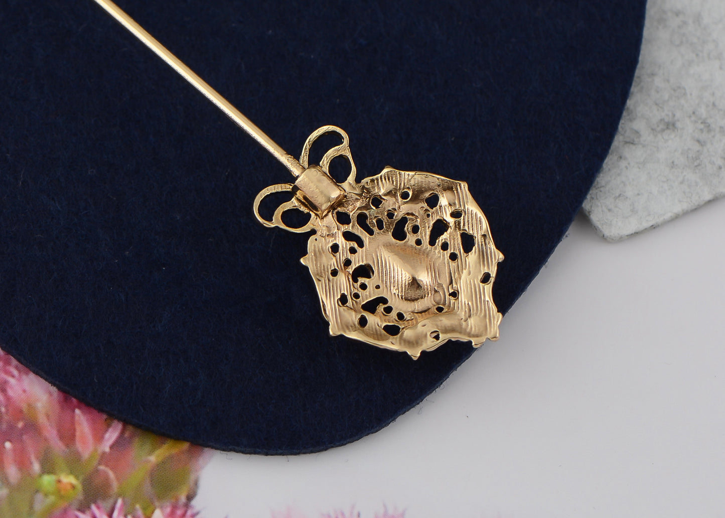 Alilang Women's Elegant Vintage Hat Pin Bendable Long Needle Lapel Pins Brooches on Hair Hat Scarf