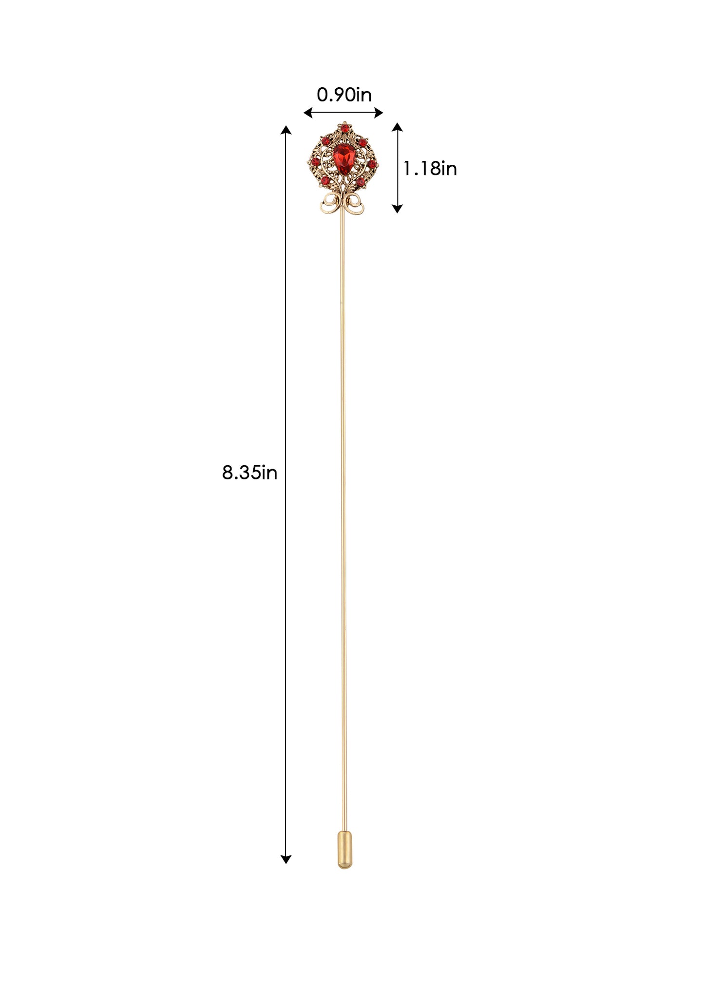 Alilang Women's Elegant Vintage Hat Pin Bendable Long Needle Lapel Pins Brooches on Hair Hat Scarf