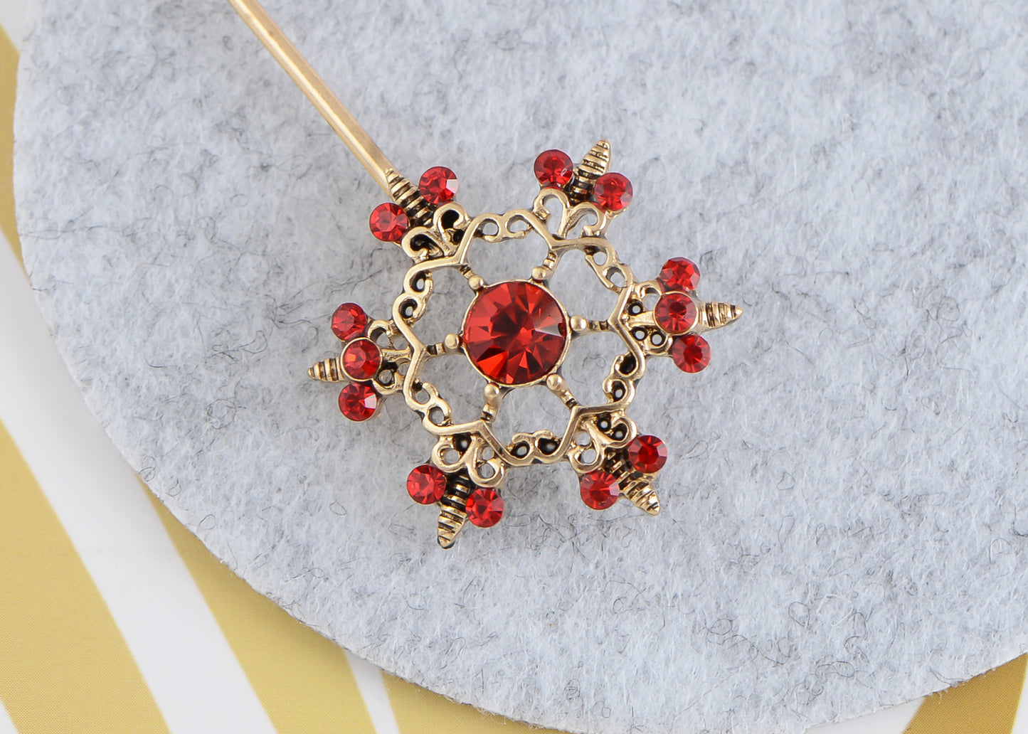 Alilang Women's Elegant Vintage Hat Pin Bendable Long Needle Lapel Pins Brooches on Hair Hat Scarf