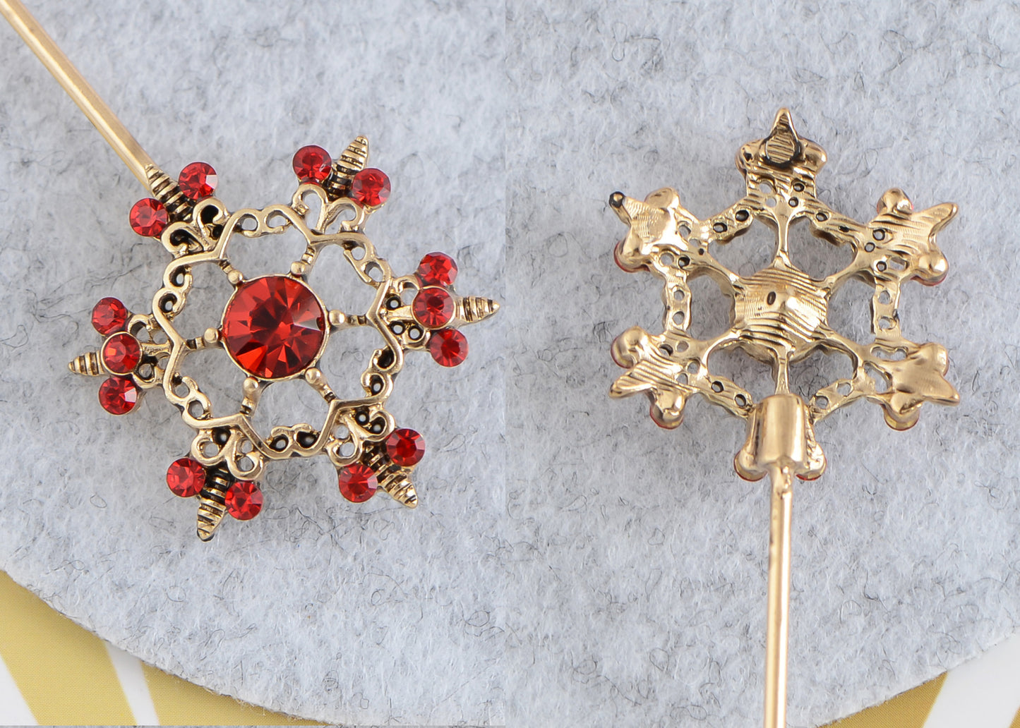 Alilang Women's Elegant Vintage Hat Pin Bendable Long Needle Lapel Pins Brooches on Hair Hat Scarf