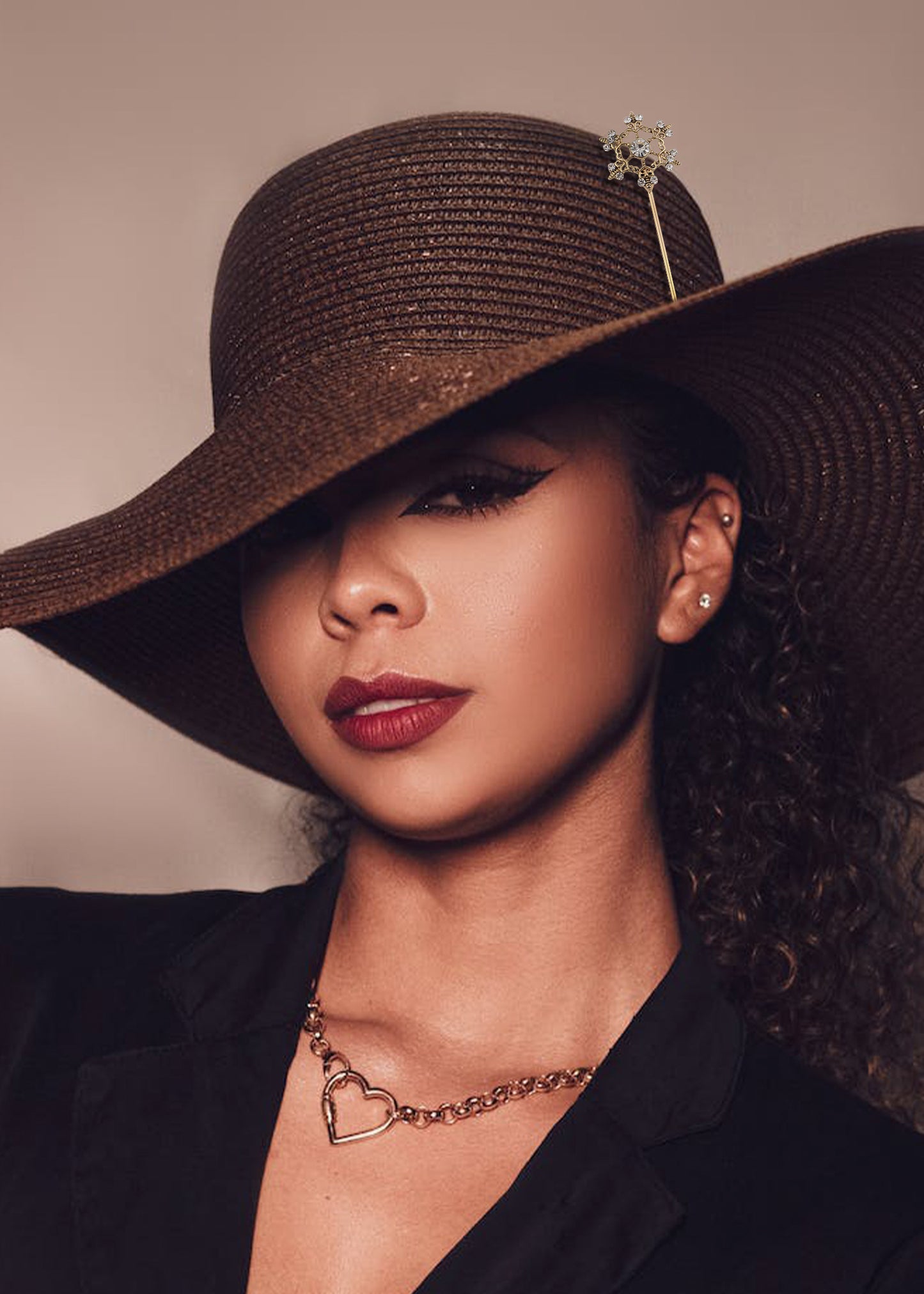 Alilang Women's Elegant Vintage Hat Pin Bendable Long Needle Lapel Pins Brooches on Hair Hat Scarf