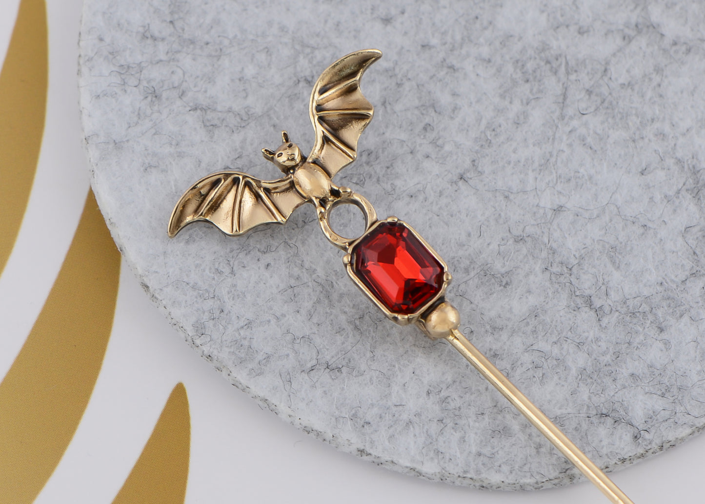 Alilang Vintage Gold Tone Star Bat Butterfly Shaped Hat Pin Textured Embossed Design