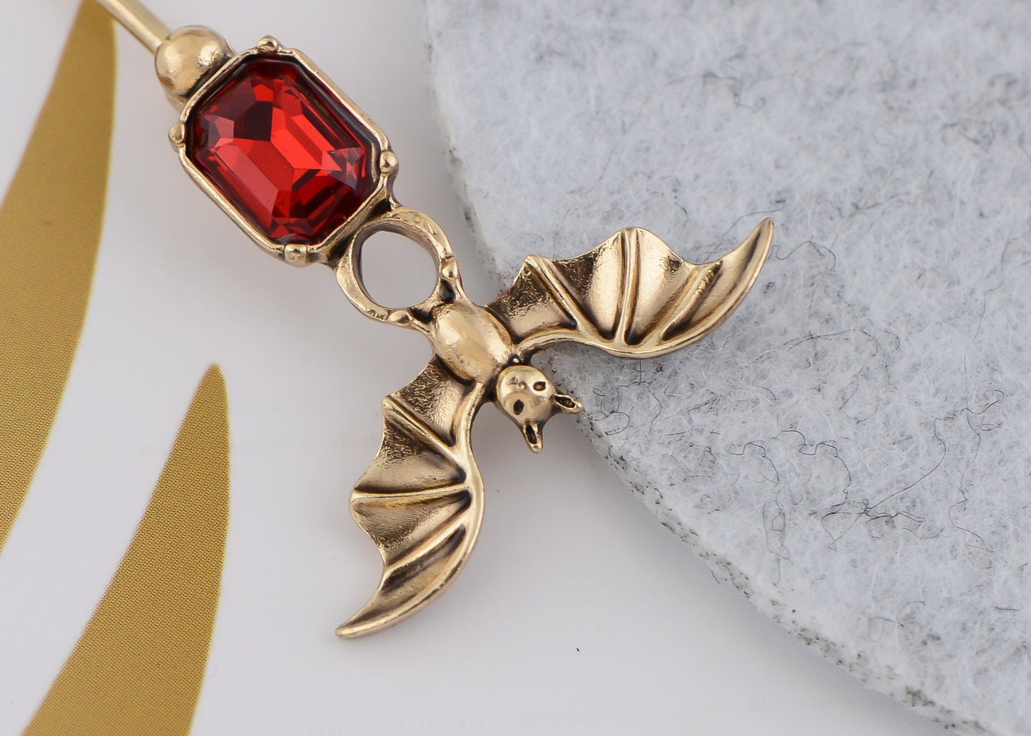 Alilang Vintage Gold Tone Star Bat Butterfly Shaped Hat Pin Textured Embossed Design