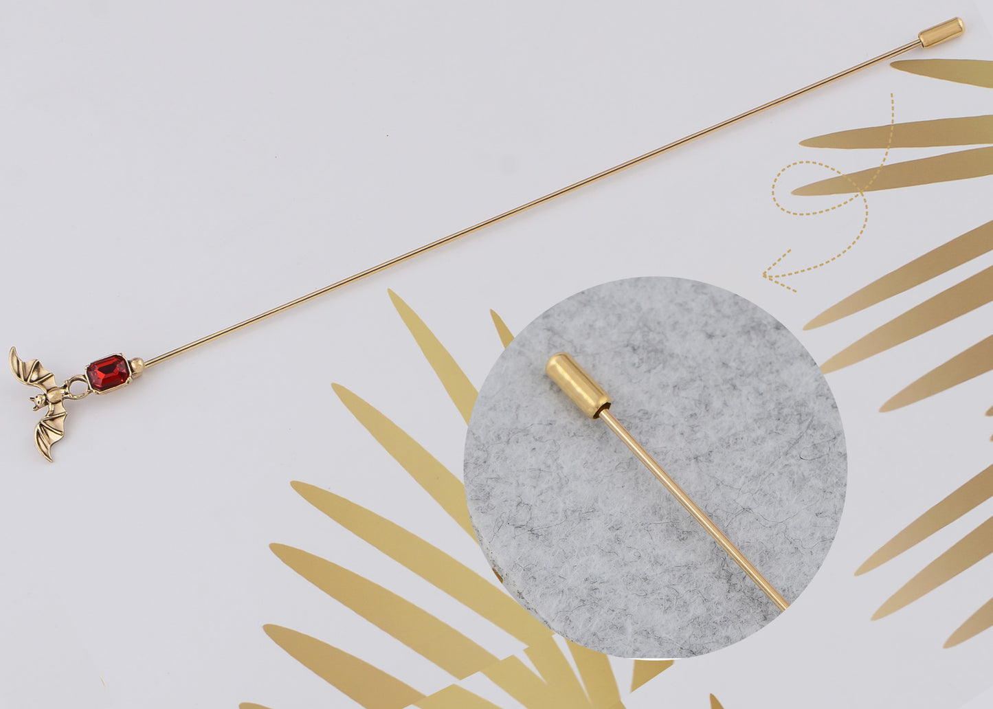 Alilang Vintage Gold Tone Star Bat Butterfly Shaped Hat Pin Textured Embossed Design