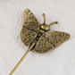 Alilang Vintage Gold Tone Star Bat Butterfly Shaped Hat Pin Textured Embossed Design
