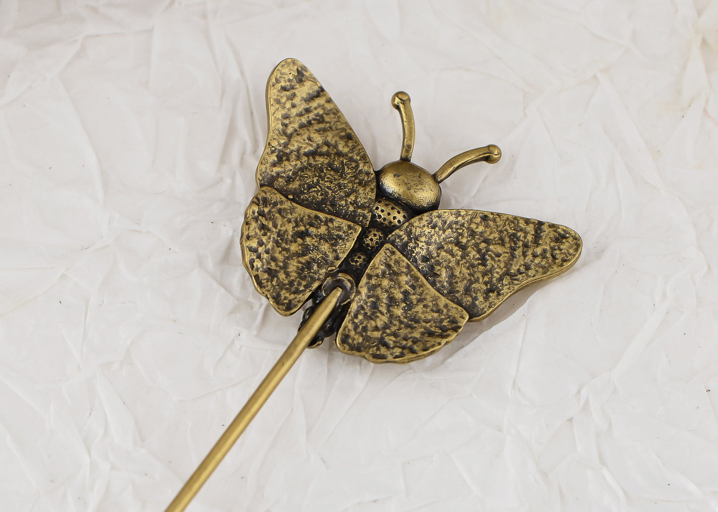Alilang Vintage Gold Tone Star Bat Butterfly Shaped Hat Pin Textured Embossed Design