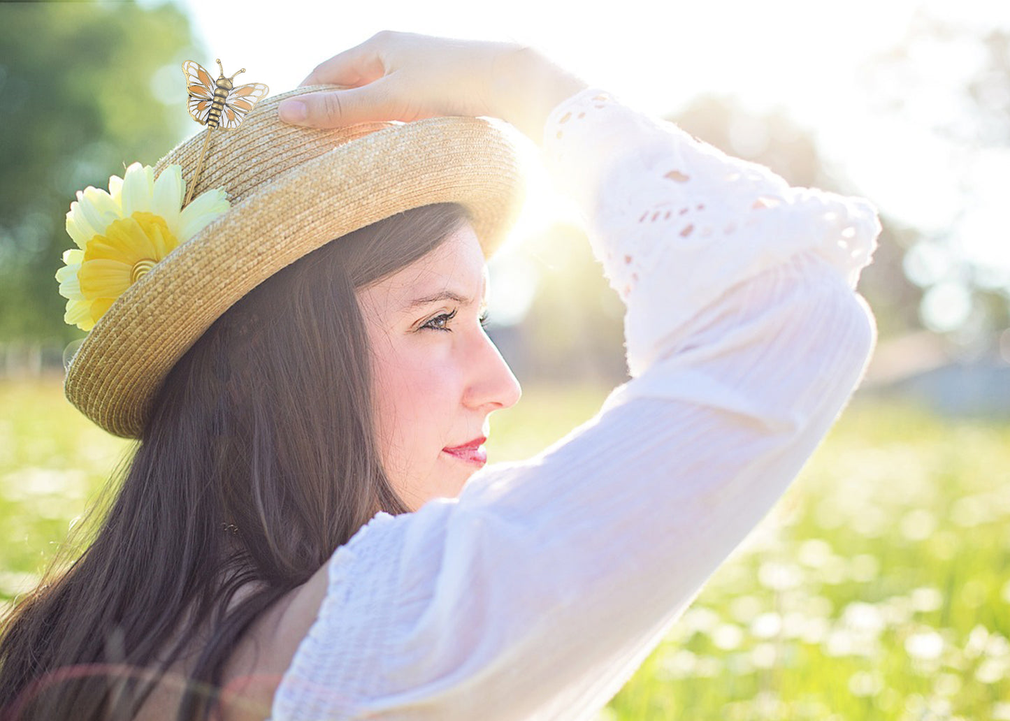 Alilang Vintage Gold Tone Star Bat Butterfly Shaped Hat Pin Textured Embossed Design