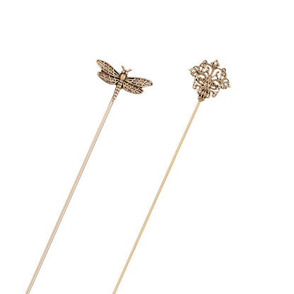 Alilang 2Pcs Classic Hat Pins for Women and Lapel Brooch Set Vintage Style Decorative Stick Pins for Hats Suits Scarves Fitted Hats to Keep Hat in Place