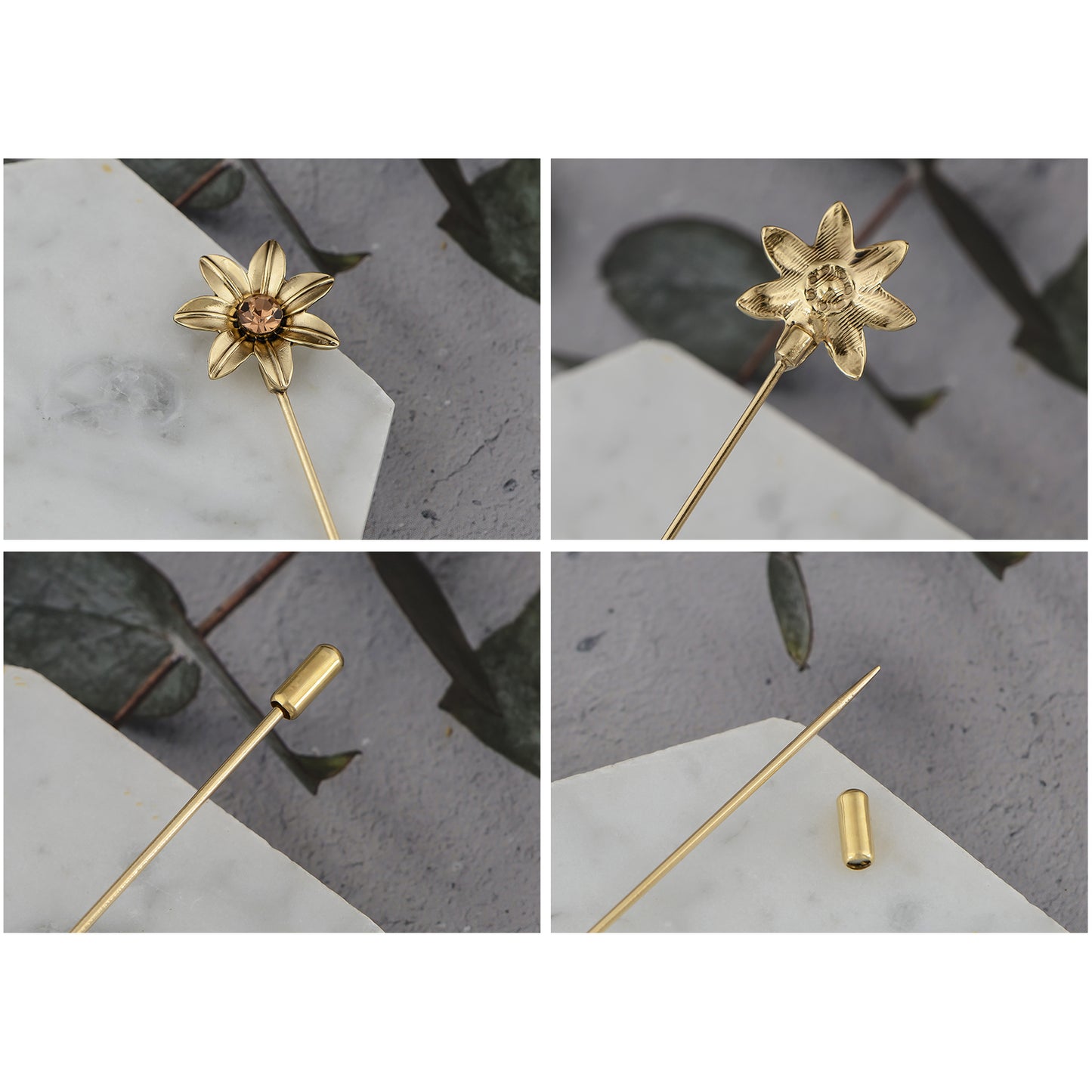 Alilang Vintage Style Hat Pins For Women Long Handle with Flexible Bendable Design Jewelry Accessories