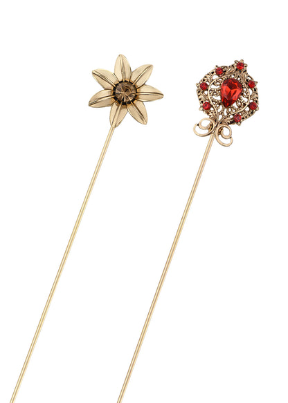 Alilang Vintage Style Hat Pins For Women Long Handle with Flexible Bendable Design Jewelry Accessories