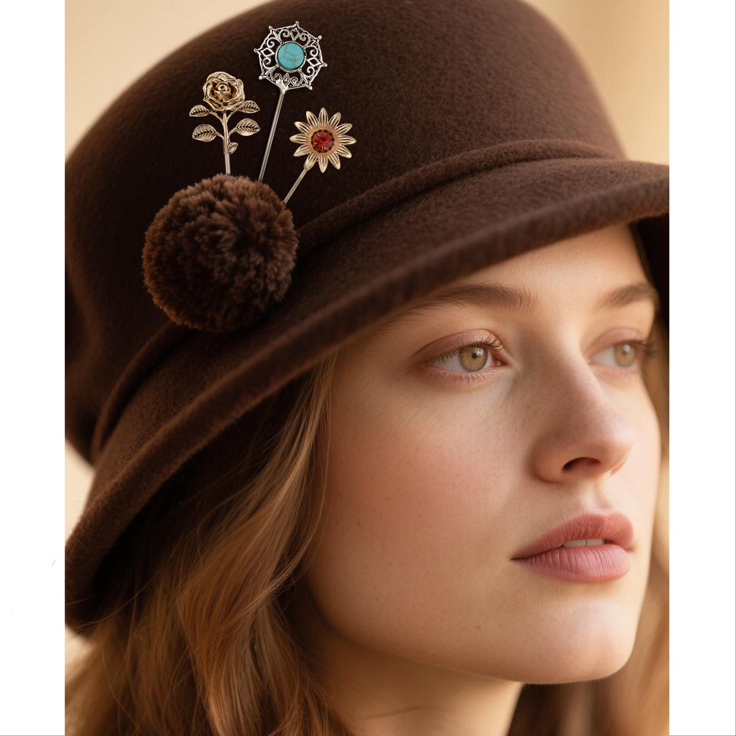 Alilang 3Pcs Classic Hat Pins Safety Long Handle Lapel Pin Suit Tie Hat Scarf Jewelry Accessories