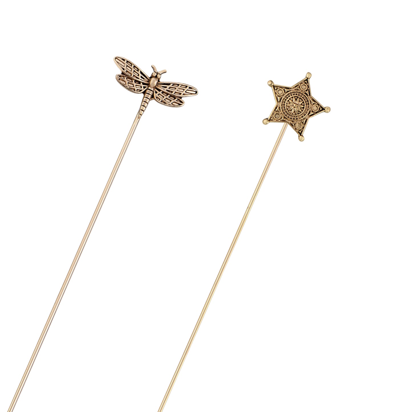 Alilang 2Pcs Classic Hat Pins for Women and Lapel Brooch Set Vintage Style Decorative Stick Pins for Hats Suits Scarves Fitted Hats to Keep Hat in Place