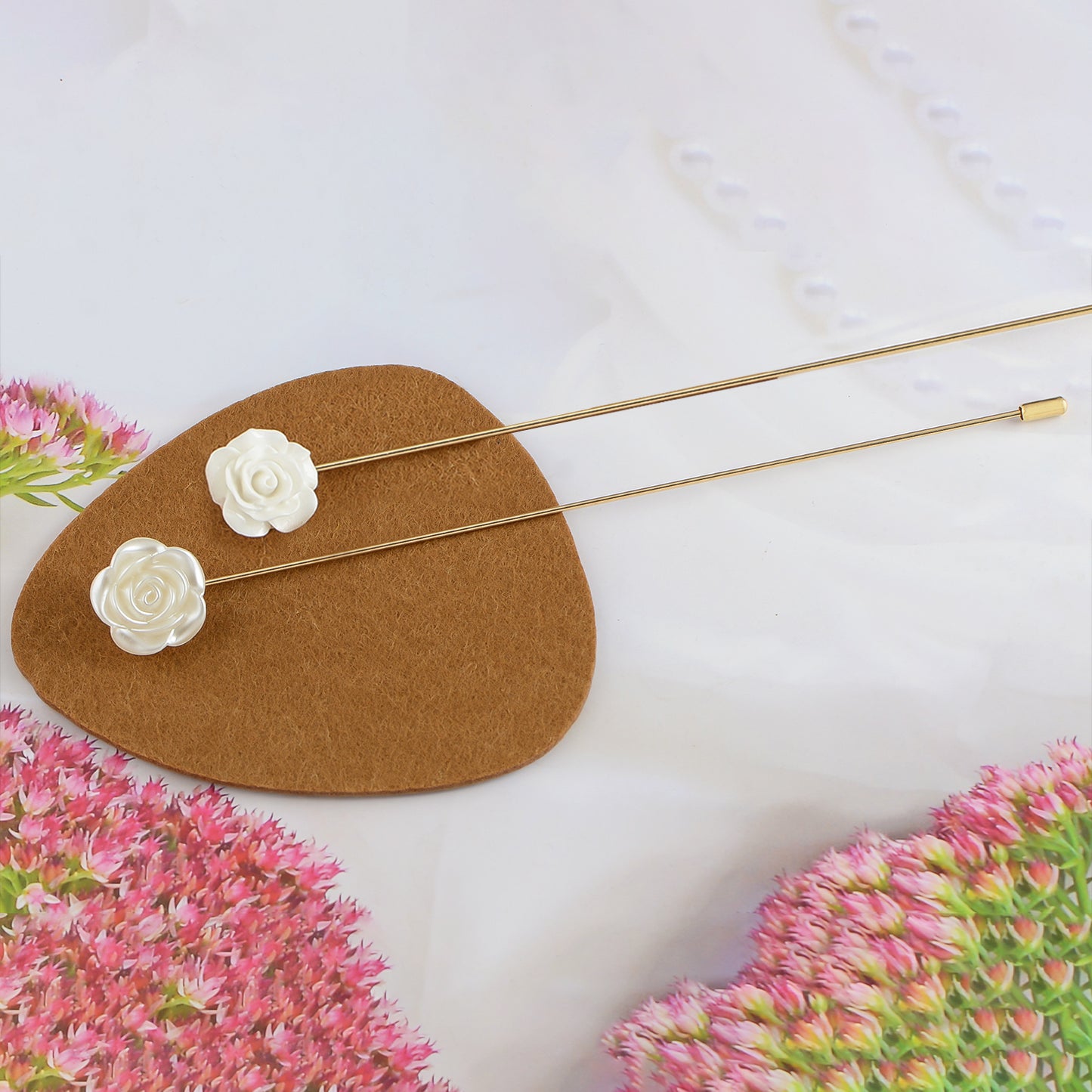 Alilang 2Pcs Classic Hat Pins for Women and Lapel Brooch Set Vintage Style Decorative Stick Pins for Hats Suits Scarves Fitted Hats to Keep Hat in Place