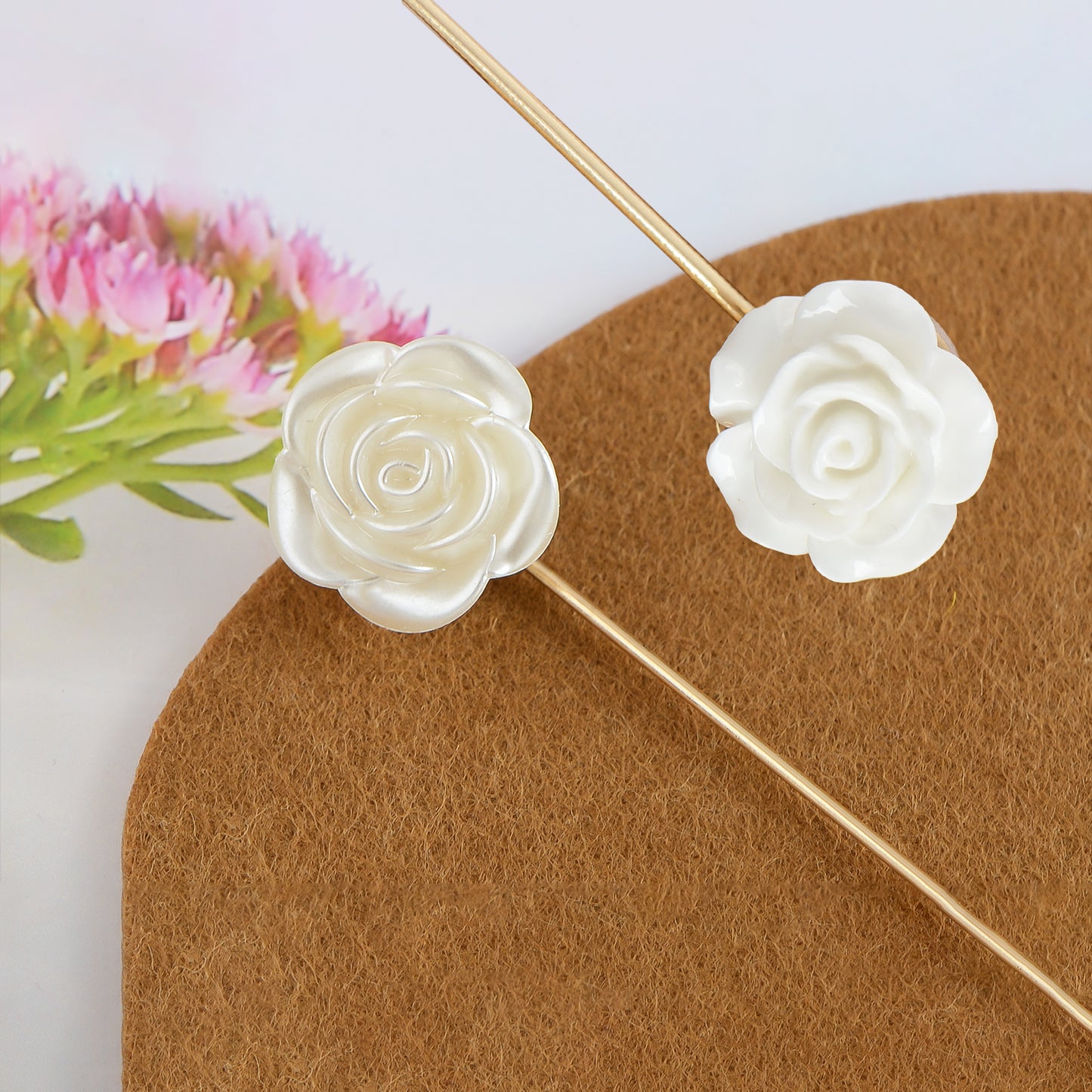 Alilang 2Pcs Classic Hat Pins for Women and Lapel Brooch Set Vintage Style Decorative Stick Pins for Hats Suits Scarves Fitted Hats to Keep Hat in Place