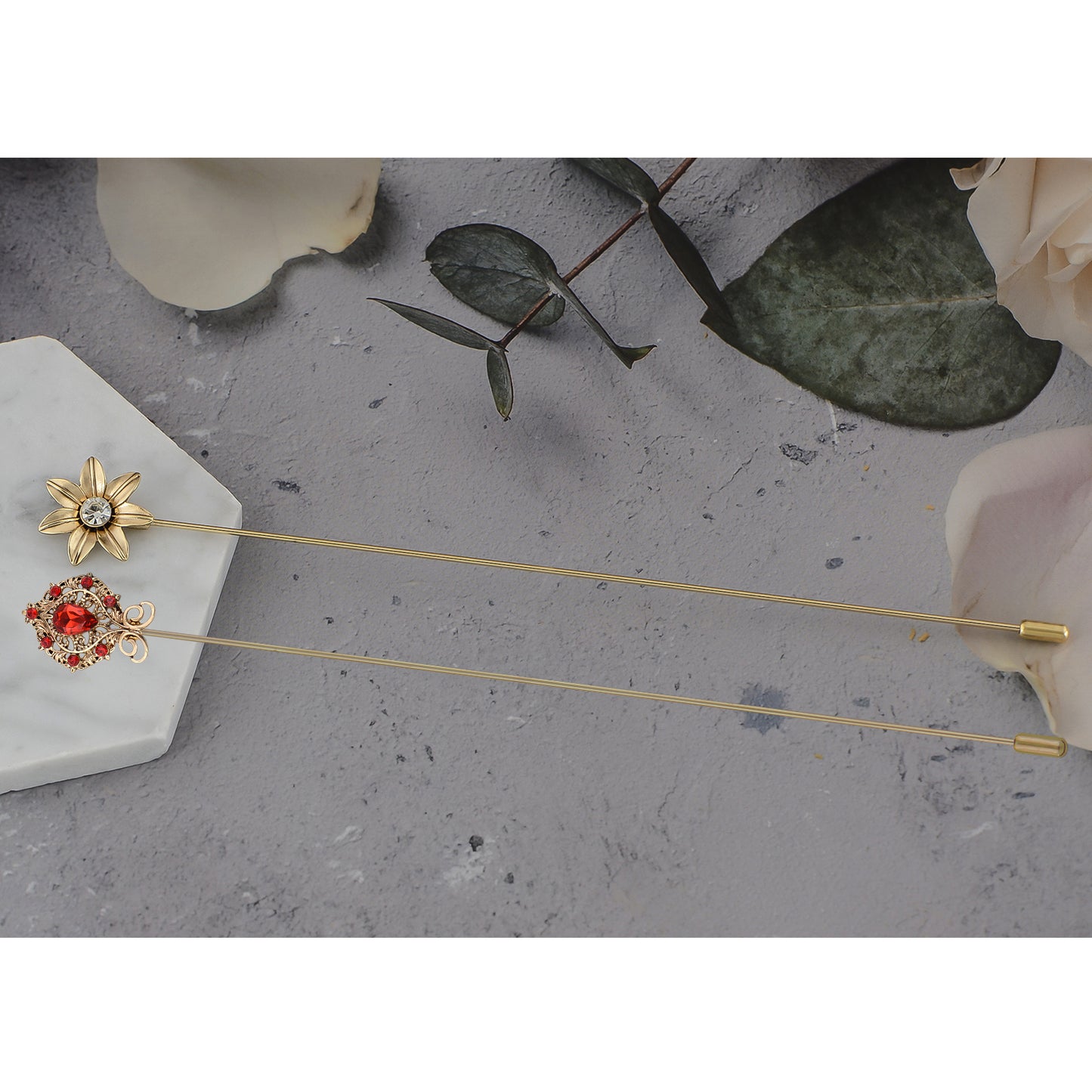 Alilang Vintage Style Hat Pins For Women Long Handle with Flexible Bendable Design Jewelry Accessories