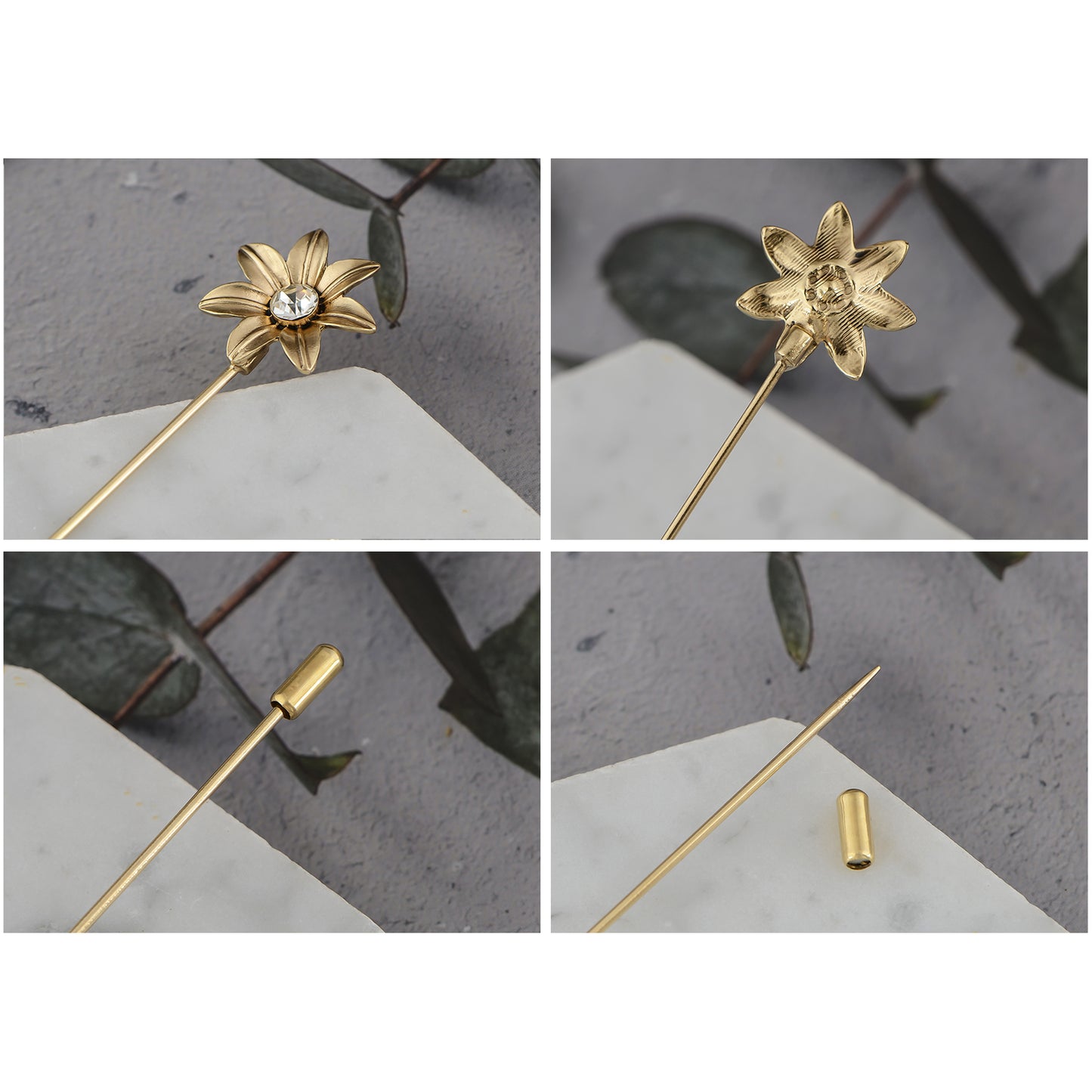 Alilang Vintage Style Hat Pins For Women Long Handle with Flexible Bendable Design Jewelry Accessories