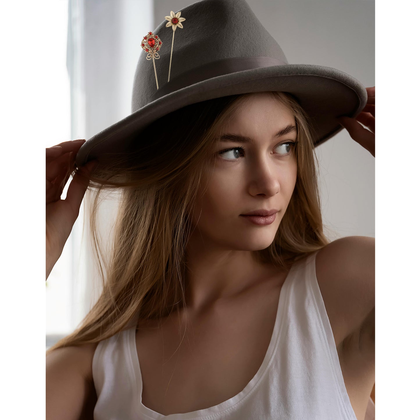 Alilang Vintage Style Hat Pins For Women Long Handle with Flexible Bendable Design Jewelry Accessories