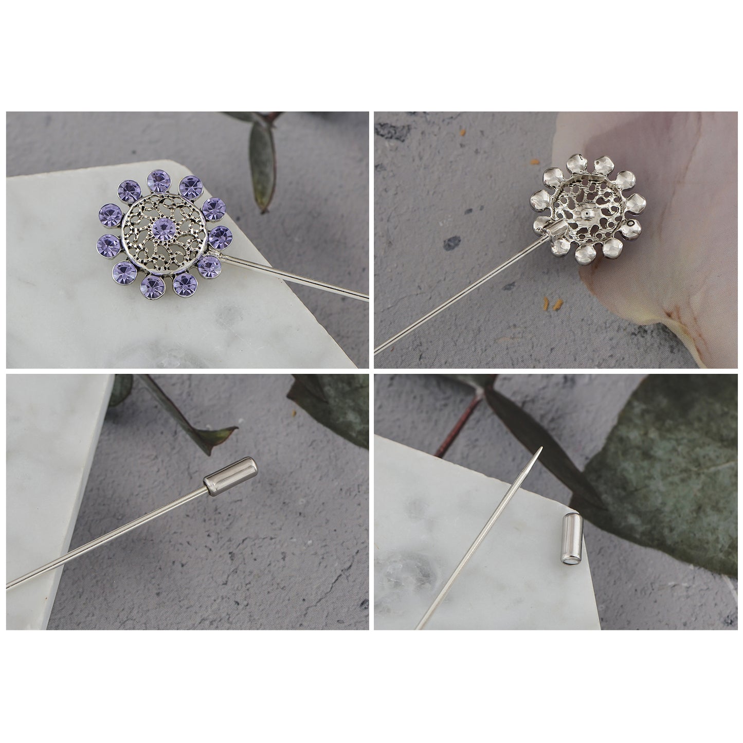 Alilang Vintage Style Hat Pins For Women Long Handle with Flexible Bendable Design Jewelry Accessories