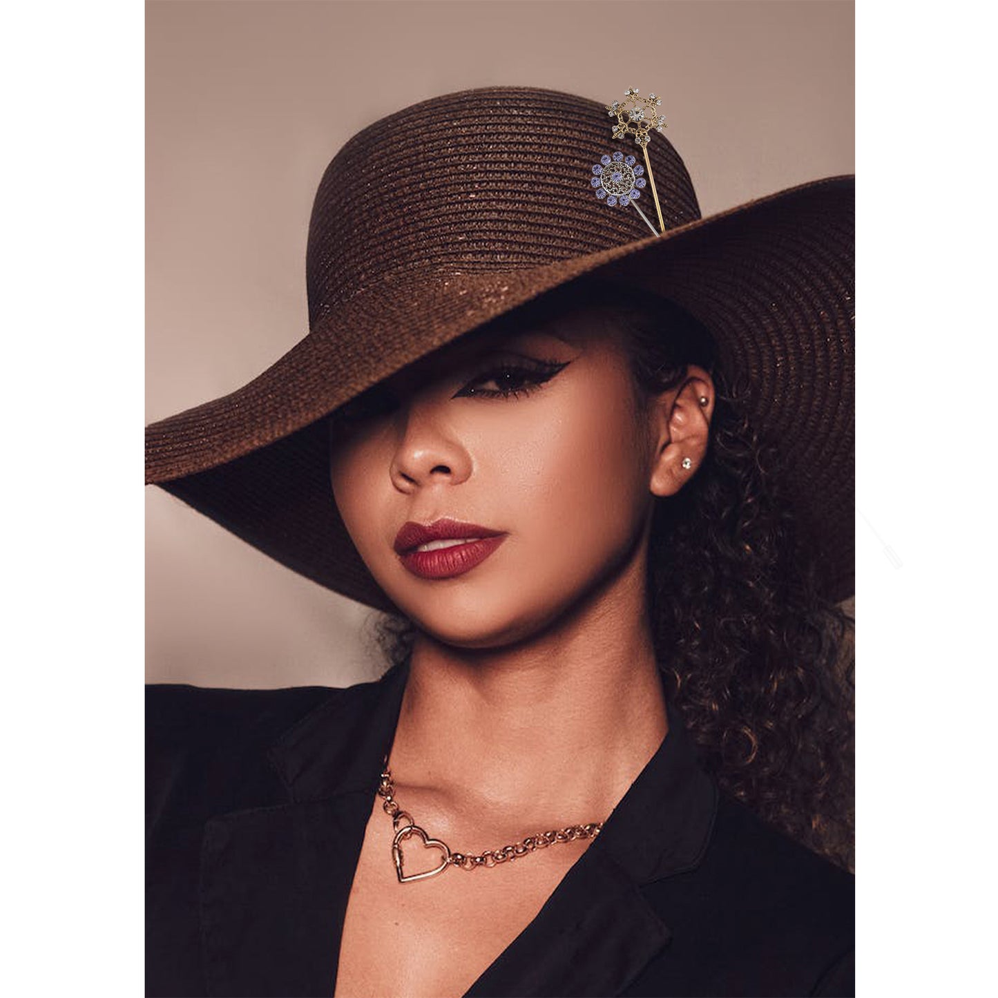 Alilang Vintage Style Hat Pins For Women Long Handle with Flexible Bendable Design Jewelry Accessories